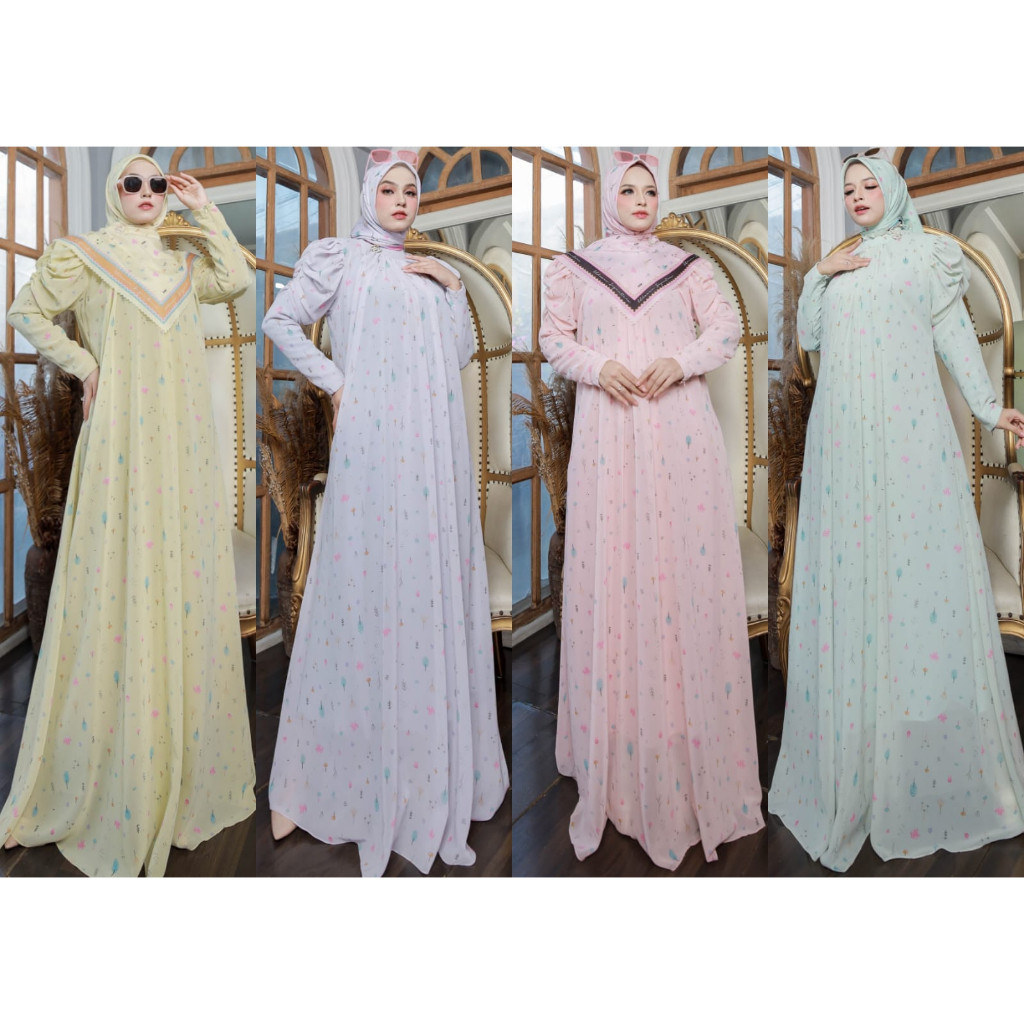 ORIGINAL Gamis Syari VIANKA SET BY ELDEENA SYAR'I - REALPIC ORI 100% [TO]