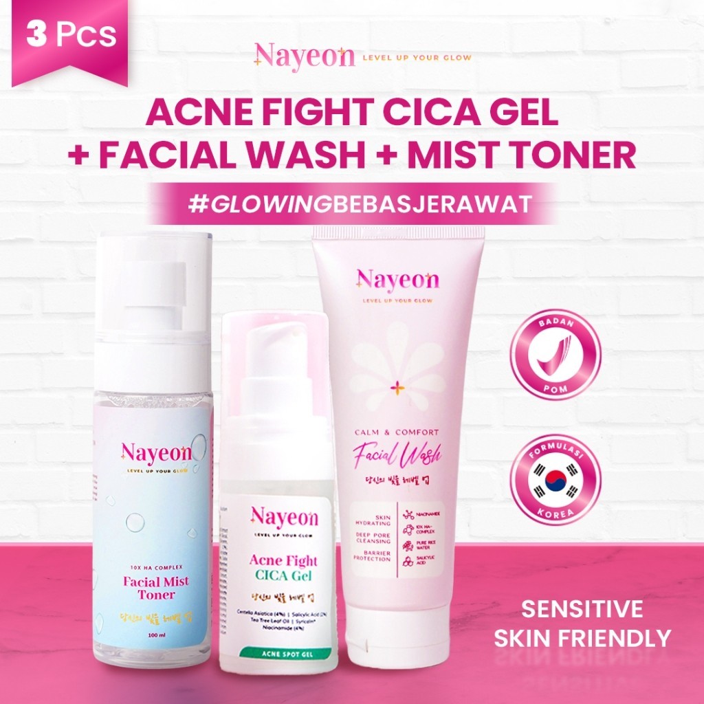 [NAYEON OFFICIAL RESELLER] NAYEON SKINCARE 3pcs Paket Skincare Acne Gel Spot Treatment + Facial Wash