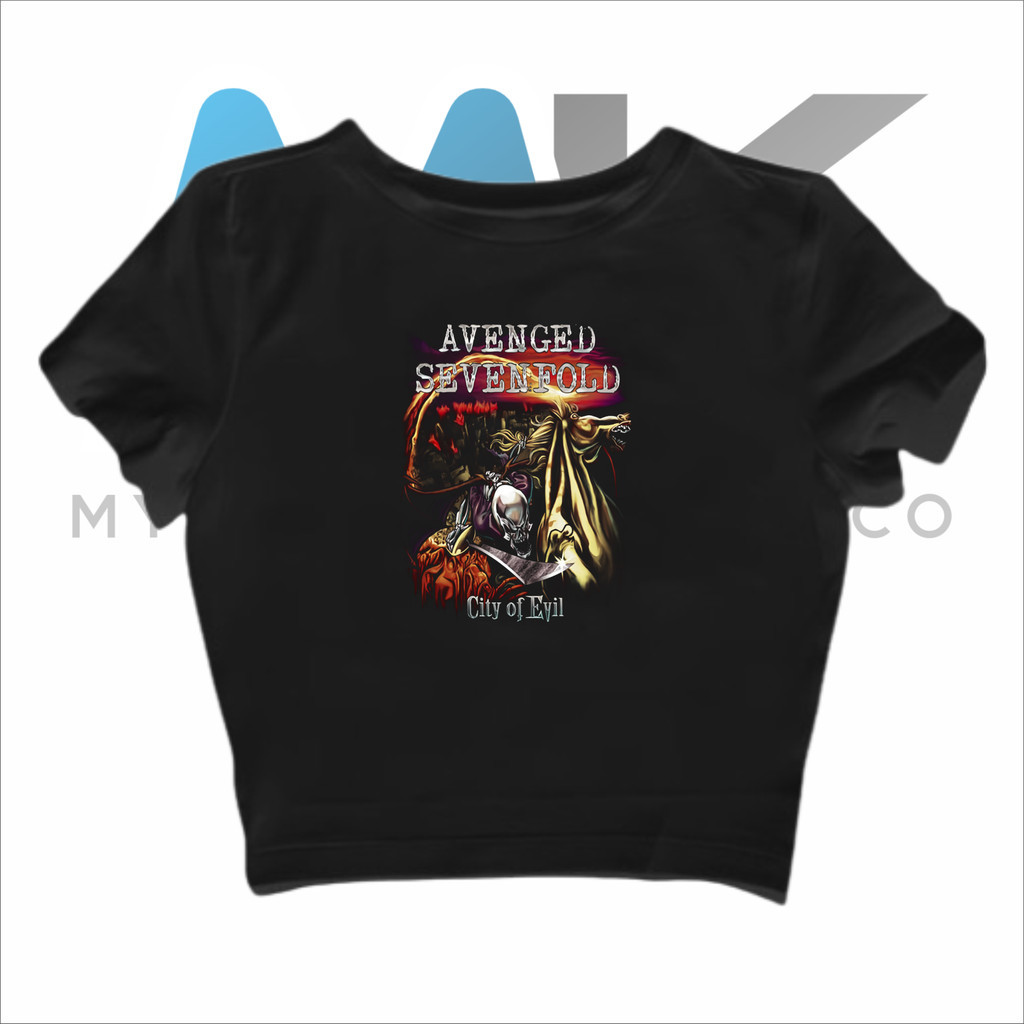 CROP TOP AVENGED SEVENFOLD | BABY TEE A7X AVENGED | CROP TEE BAND AVENGED SEVENFOLD | BAND METAL MUS