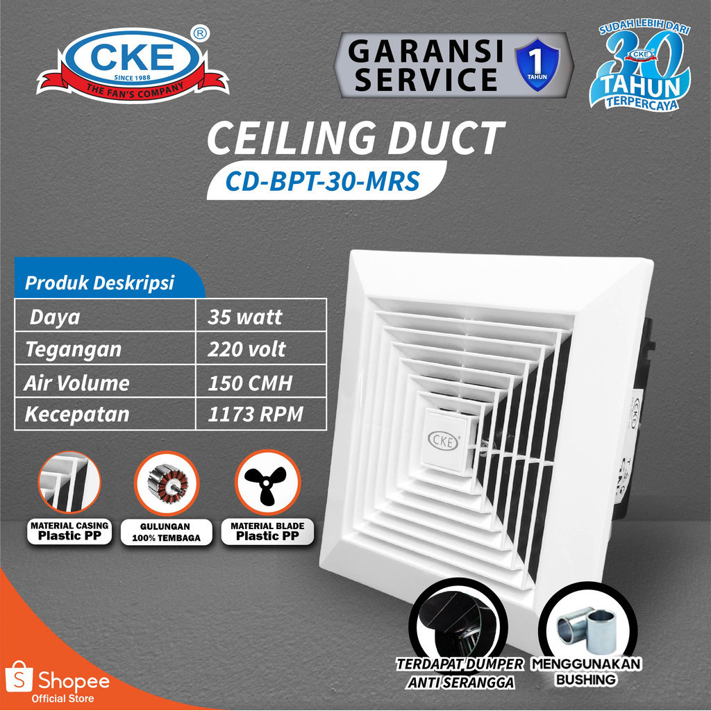 Yah_samanan - Exhaust Fan Plafon 12 Inch Kipas Angin Hexos Ceiling Ventilasi