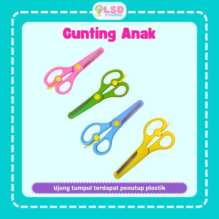 

Gunting Anak Warna Warni Aman Ujung Tumpul
