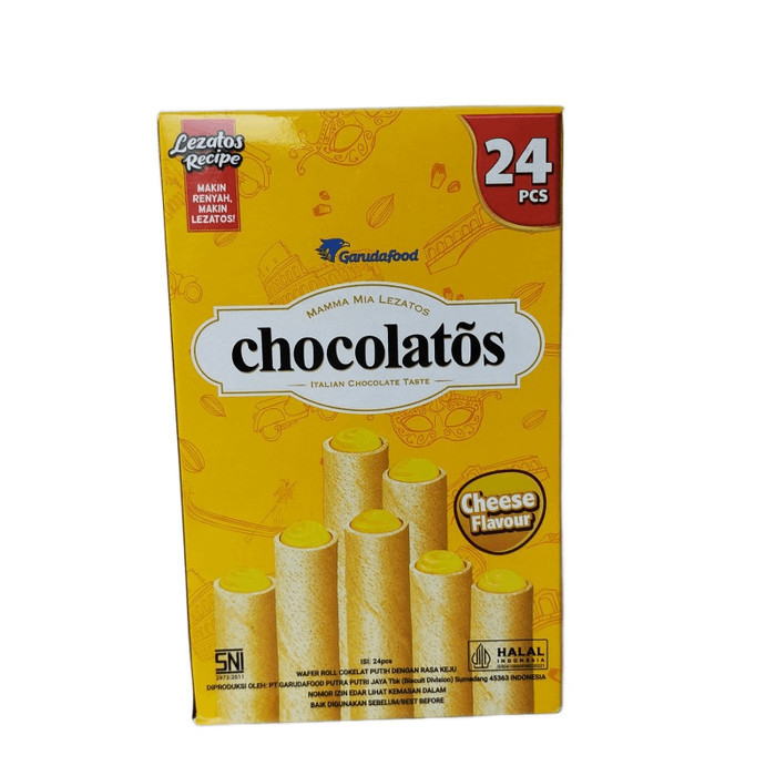 

Chocolatos Wafer Rolls Rasa Cheese 14g Isi 24pcs Cemilan Murah dan Enak