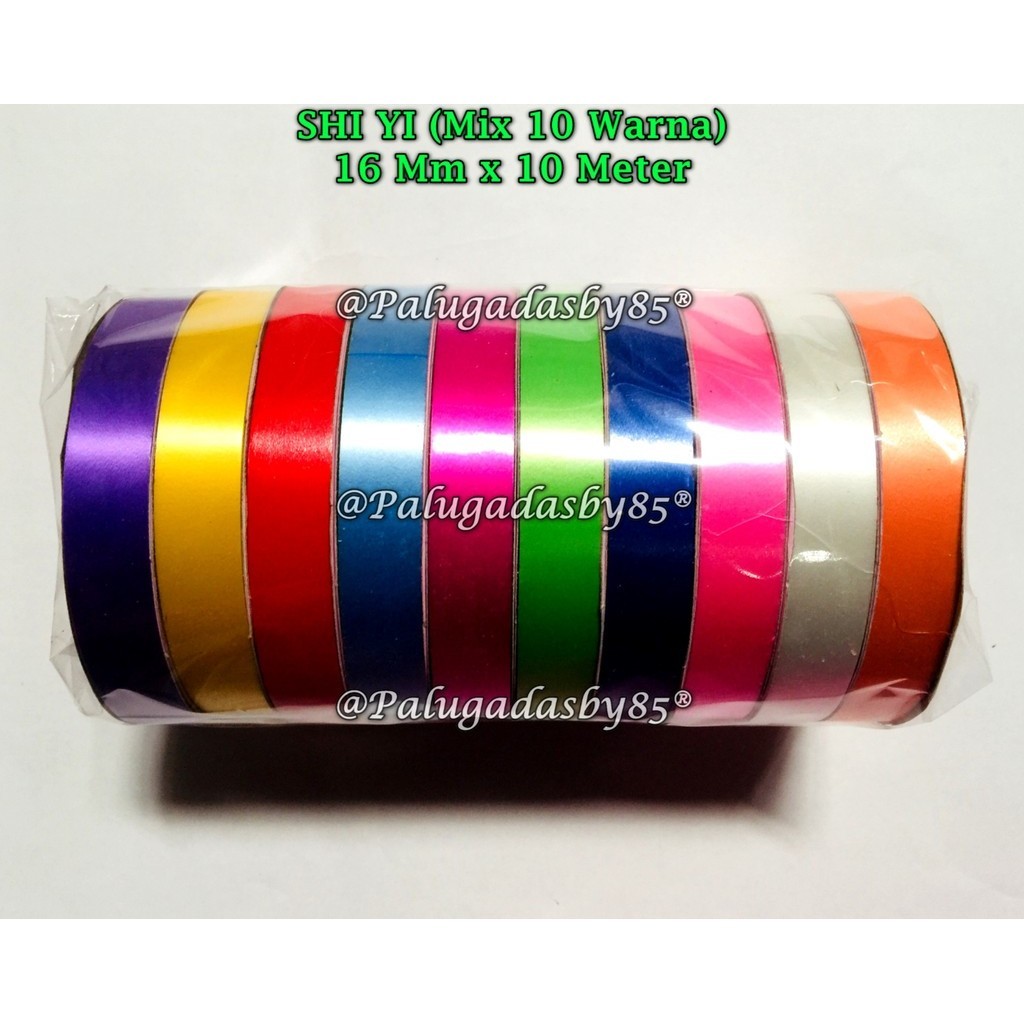 

(1 SLOP Isi 10 Biji) GROSIR Pita Kado Mix 10 Warna Lebar 16 Mm x 10 M / Pita Kado GXIMP