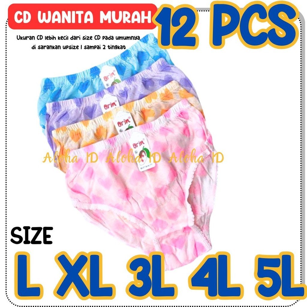 12 PCS CELANA DALAM WANITA ORIN GROSIR CELANA DALAM MURAH GROSIR CD Anak Remaja Wanita