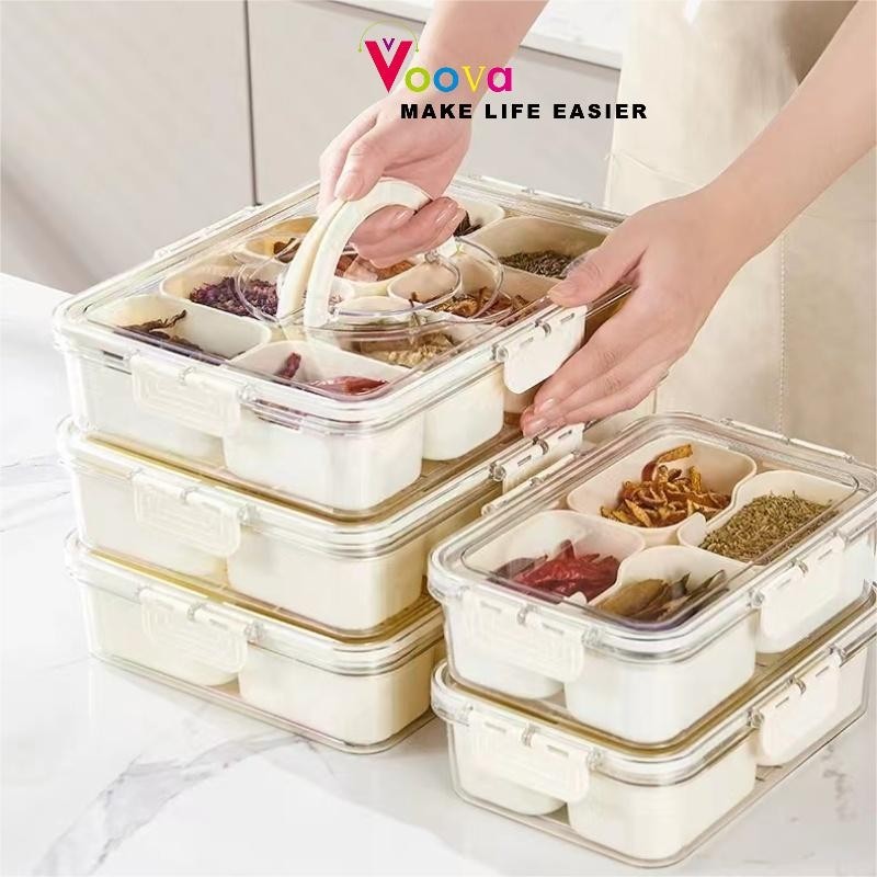 VOOVA Kotak Penyimpanan Segar Tertutup Kulkas Kotak Penyimpanan Makanan Sayuran / Food Container / K