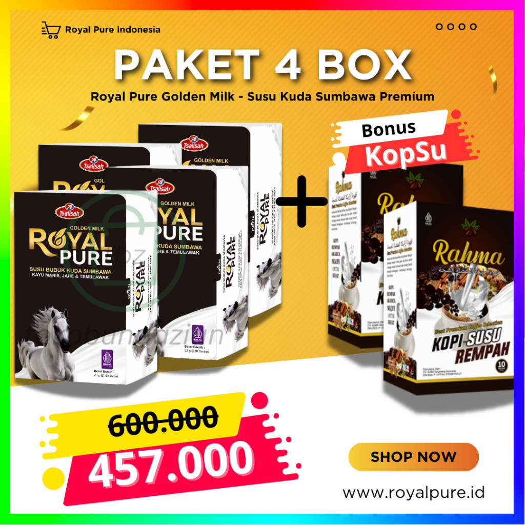 

[Paket 4 Box] Royal Pure Susu Kuda Sumbawa Premium - 100% Original
