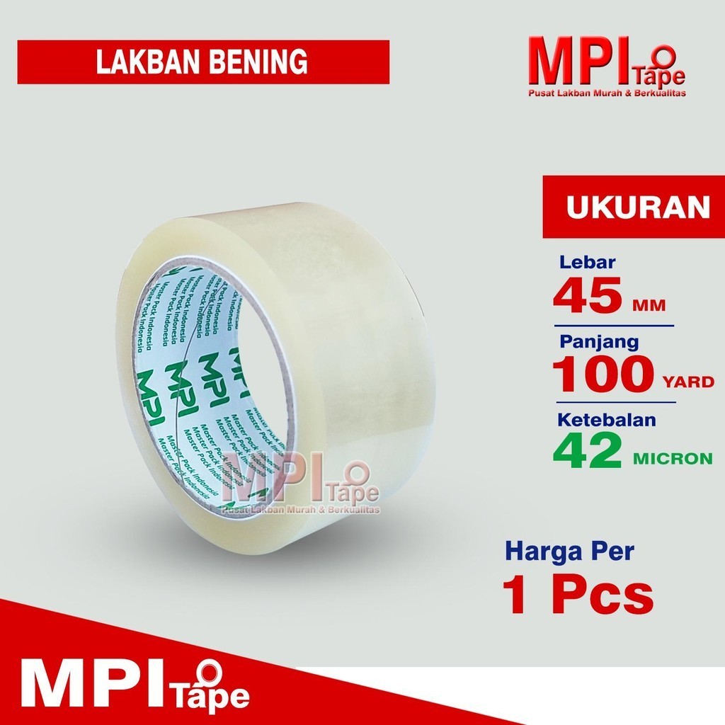 

Lakban Bening Ekonomis 45 mm x 100 Yard - Lakban Packing - MPI