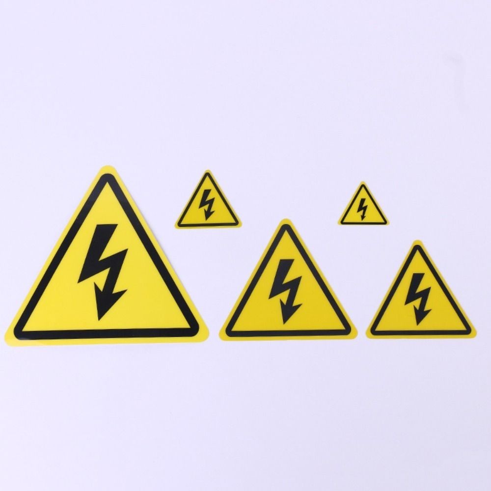 

5pcs Yellow Warning Sticker High Quality 3.6/5/8/10/15cm Accessories Danger Notice Adhesive Labels Danger Forelectric Box