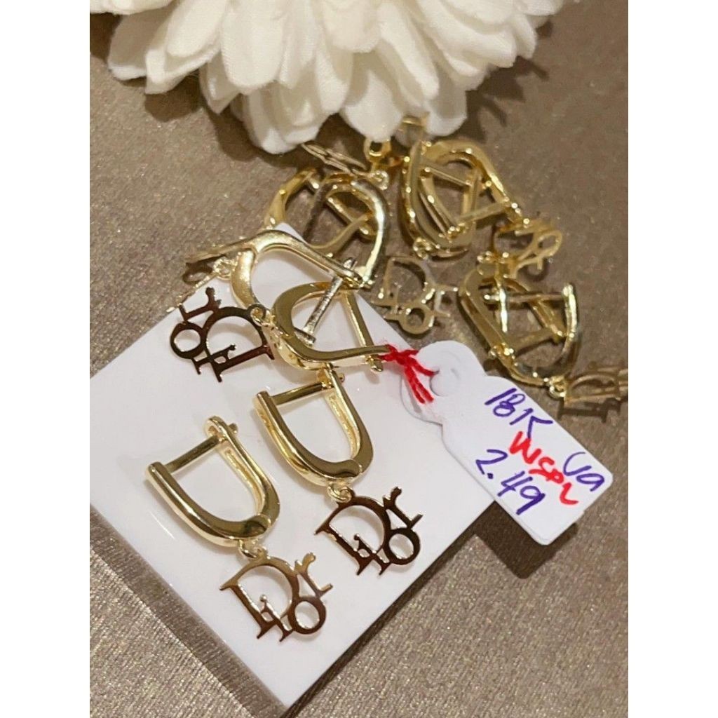 COD18K SAUDI GOLD PAWNABLE Dangling Earring 18k Gold/2.49gram