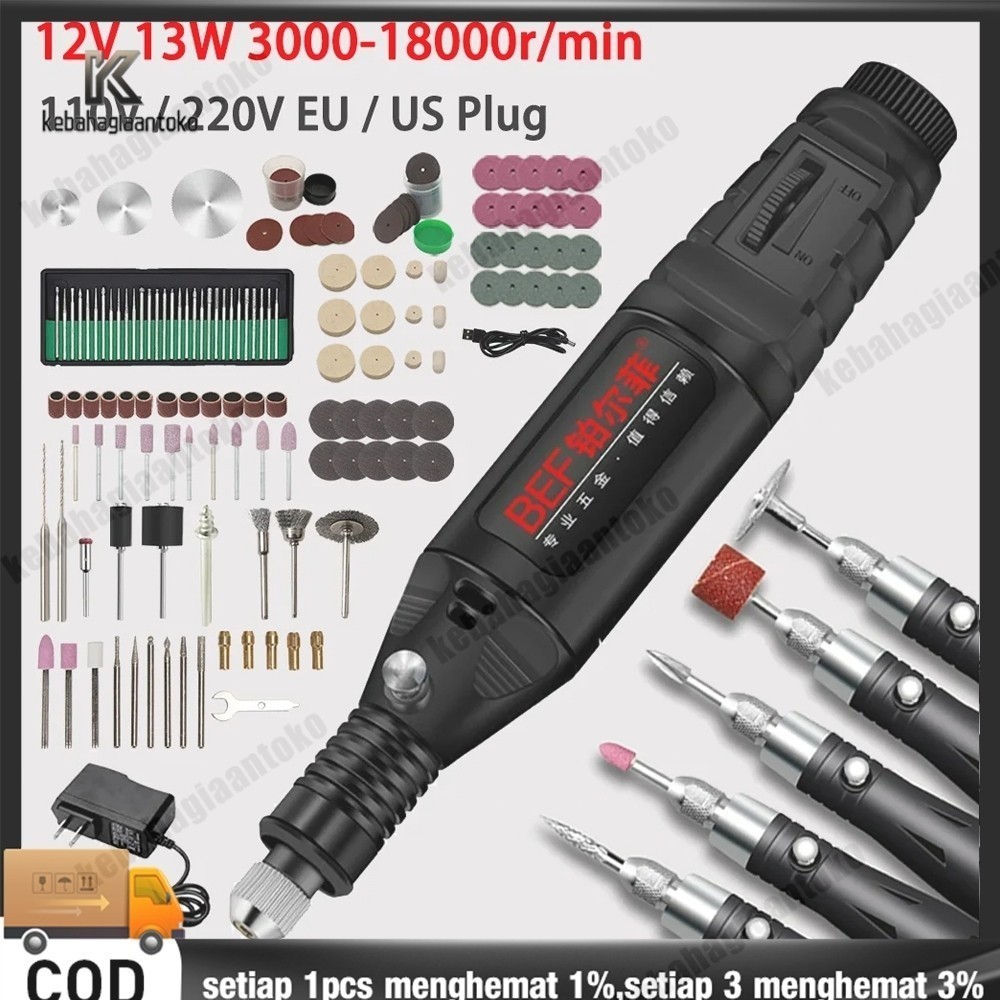 MJ32C 25PCS SET Bor Mini / Bor Mini Listrik / Drill Nail Art / Bor Kecil / Nail Drill / Alat Porting
