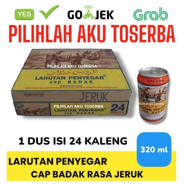 

Larutan Penyegar CAP BADAK Rasa JERUK 320 ml - ( HARGA 1 DUS ISI 24 kaleng )