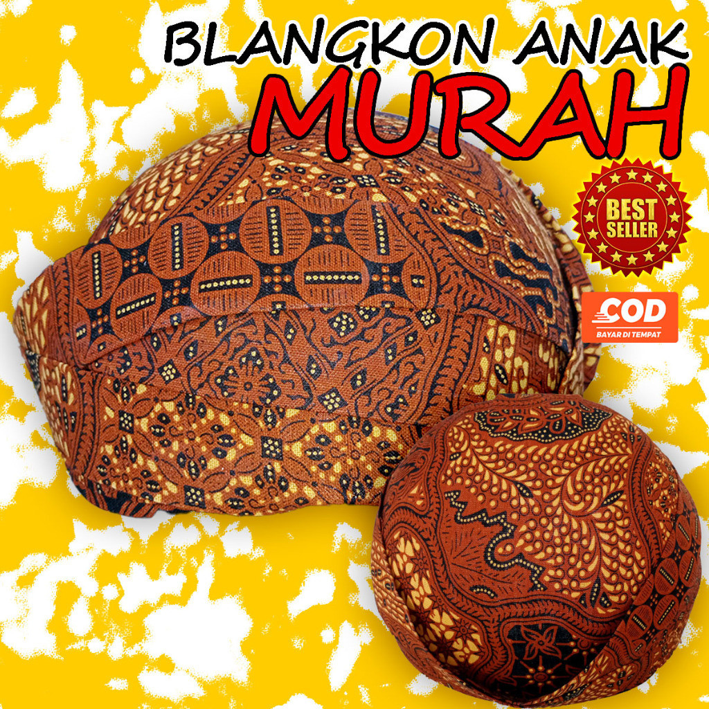 Blangkon Anak Murah Grosir Ecer ( Model Solo ) Blangkon Batik Pakaian Adat Jawa Ikat Kepala Jawa