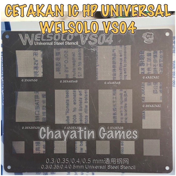 CETAKAN IC HP PONSEL UNIVERSAL WELSOLO - PLAT CETAKAN IC HP UNIVERSAL -AD87