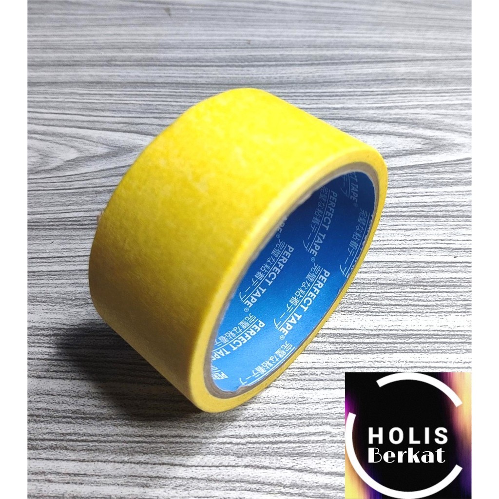 

Masking Tape Solasi Lakban Lem Kertas Kuning 2 Inch