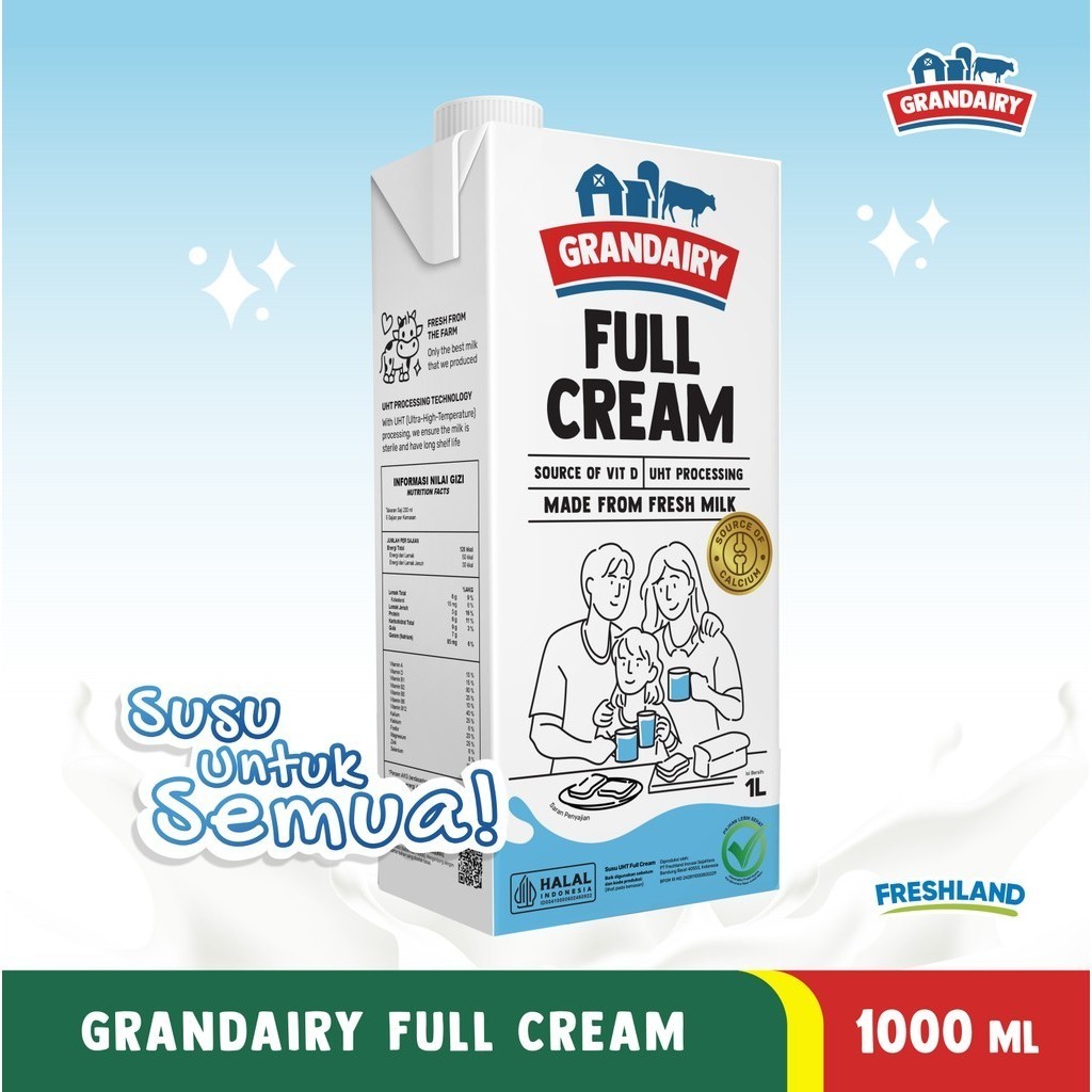 

( ARENA PRABOT ) SUSU GRANDAIRY UHT FULL CREAM 1 LITER