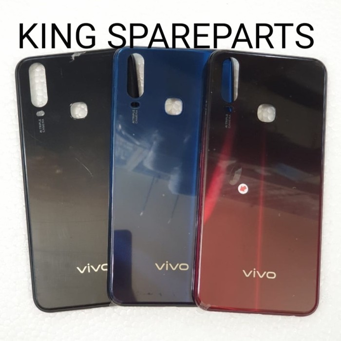 TDAcc BACKDOOR BACKCOVER TUTUP CASING BELAKANG VIVO Y12 Y15 ORIGINAL - Biru