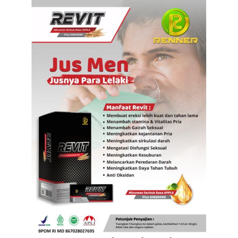 

Revit Minuman Rasa Apel Plus Gingseng Untuk Stamina Kuat Pria Perkasa