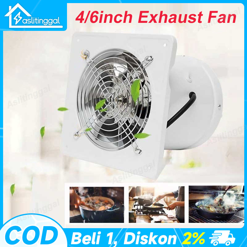 Exhaust Fan Dinding 4Inch Kipas Exhaust Ventilasi Dinding exhaust fan kamar mandi Booster Fan