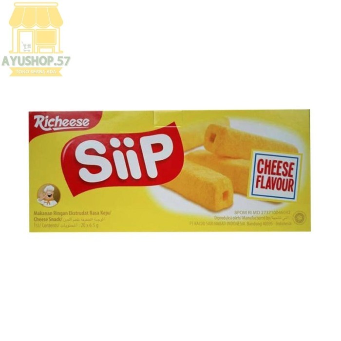 

Richeese Siip Keju [6.5 g/ 20 pcs/ Box] - AYUSHOP57