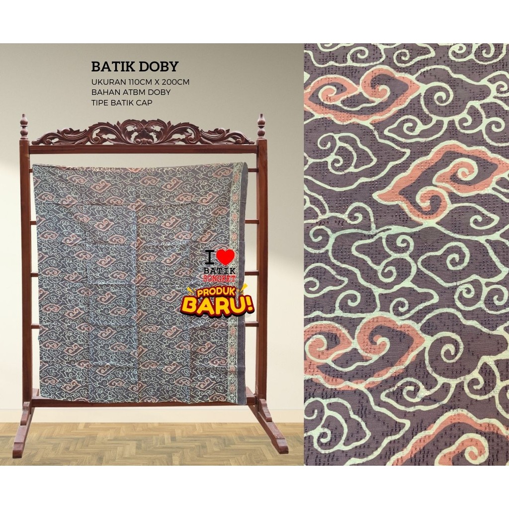 DOBY PASTEL PARANG MOTIF 7 PEKALONGAN DOBI DOBBY BAHAN KAIN BATIK CAP ATBM KATUN MEGA MENDUNG ROSEGO