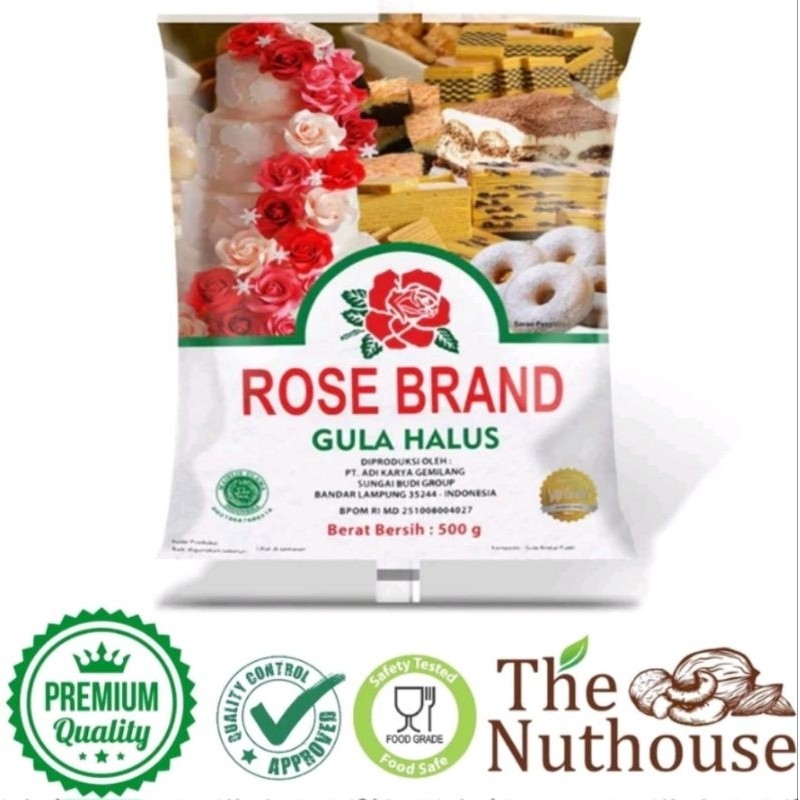 

Gula halus 500 gram adonan Rose brand ; GMP