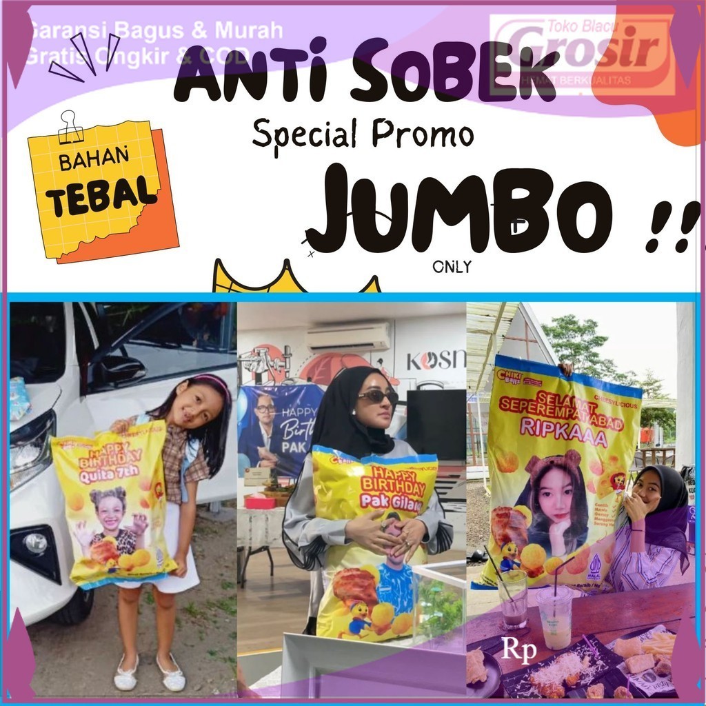 

(Satuan) Hampers 1 HARI JADI Kado custom CHIKI JUMBO Viral TOKOPRINT