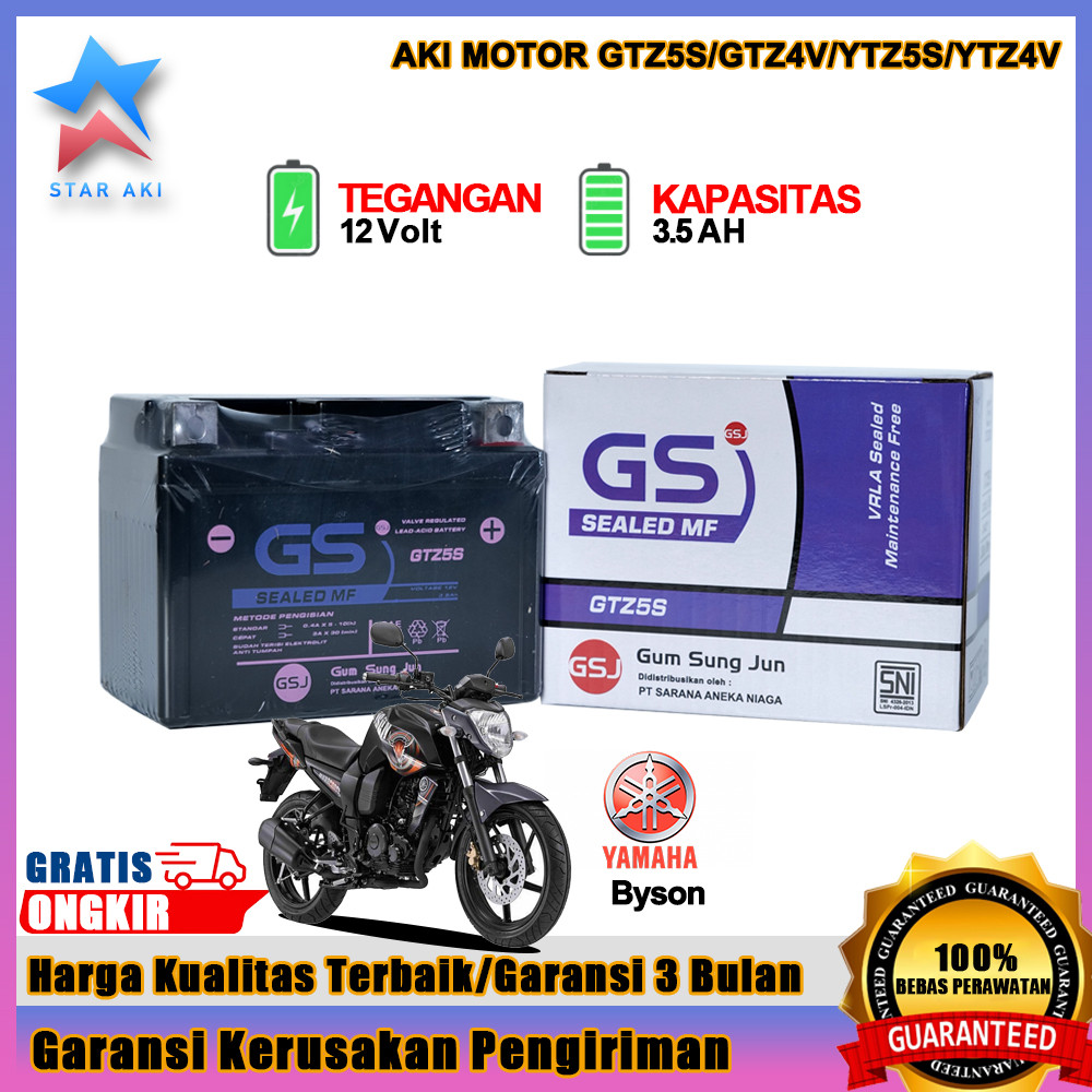 Aki Motor Yamaha Byson Aki Kering Accu Kering MF GTZ5S