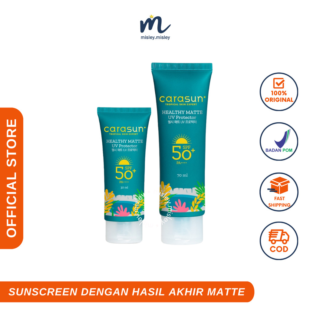 MISLEY - CARASUN Healthy Matte UV Protector SPF 50+ PA++++ 70ml/30ml - Carasun Matte Sunscreen - Car