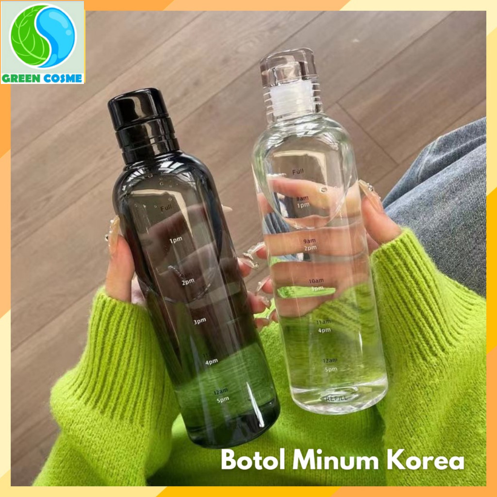 Botol Minum KOREA Aesthetic Water Bottle thermos Botol Olahraga Botol Bening Estetik Botol Transpara