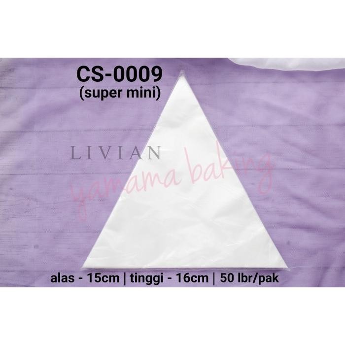 

lv CS-0009 Plastik segitiga pipping piping bag buttercream super mini 50