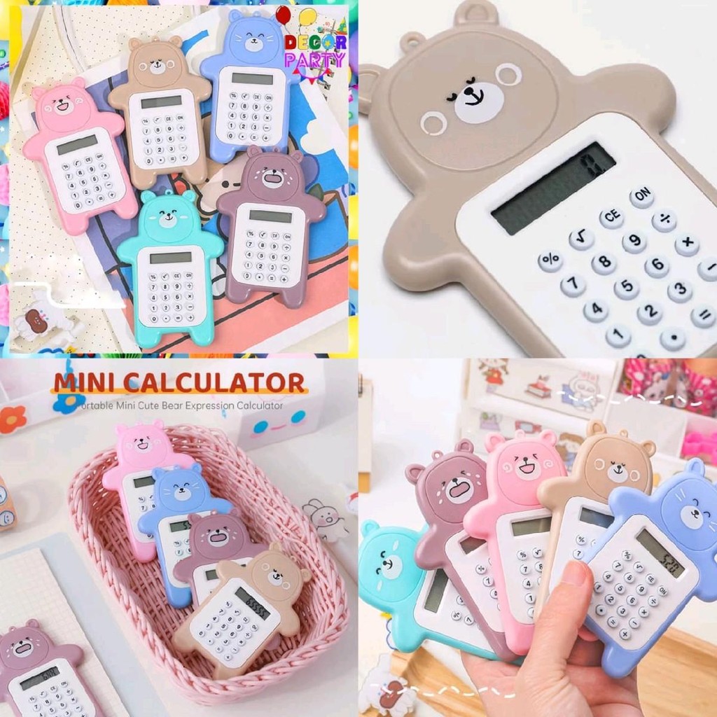 

kalkulator mini digital alat hitung alat belajar serbaguan calculator motif beruang