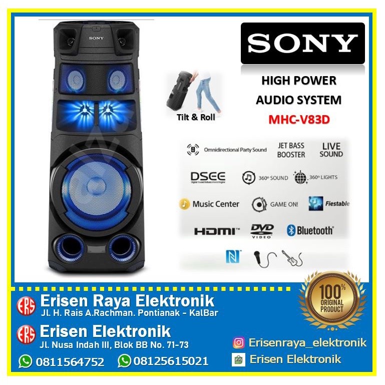 SONY Karaoke Bluetooth SPEAKER Hifi High Power Audio System MHC-V83D