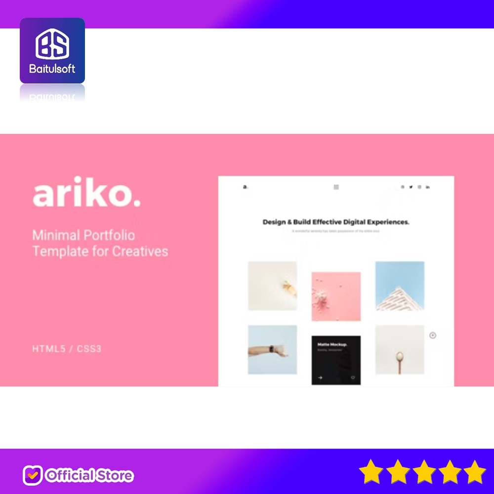 ARIKO - MINIMAL PORTFOLIO TEMPLATE FOR CREATIVES