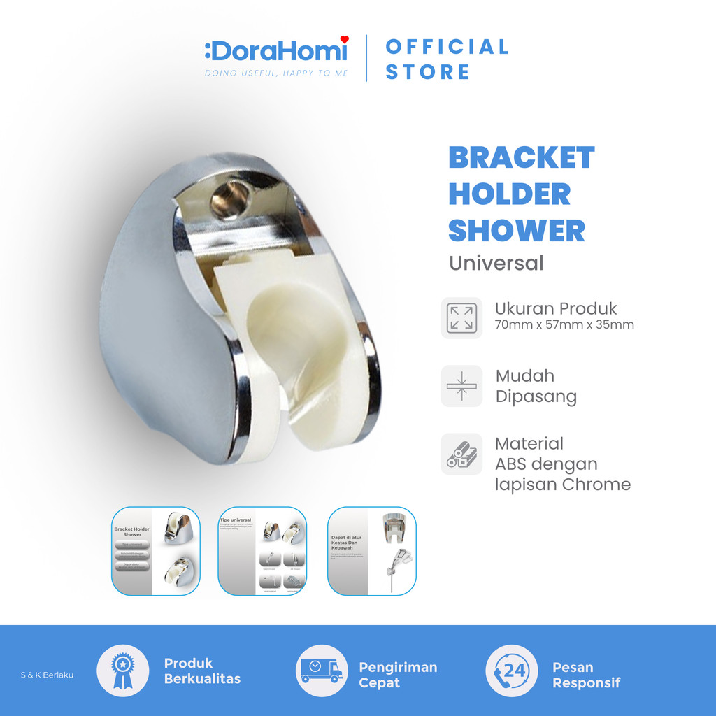 DORAHOMI - Bracket Gantungan Holder Shower Jet Bidet Toilet Closet Kamar Mandi ABS Adzustable