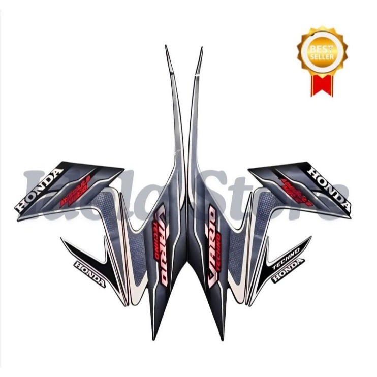Stiker Striping Honda Vario Techno 2010 110 Putih Hitam List Stiker Standar Vario Techno 2010