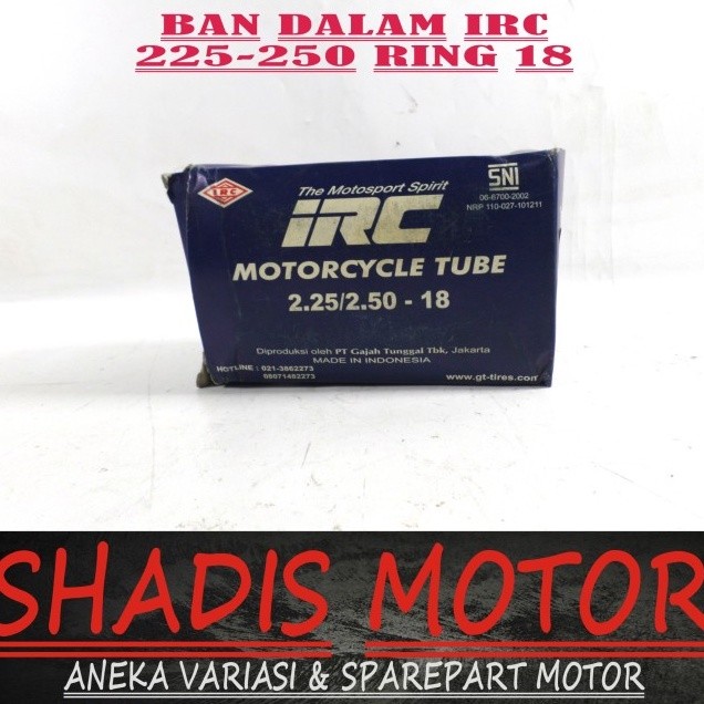 Ban Dalam Motor Merk IRC ukuran 225/250 Ring 18