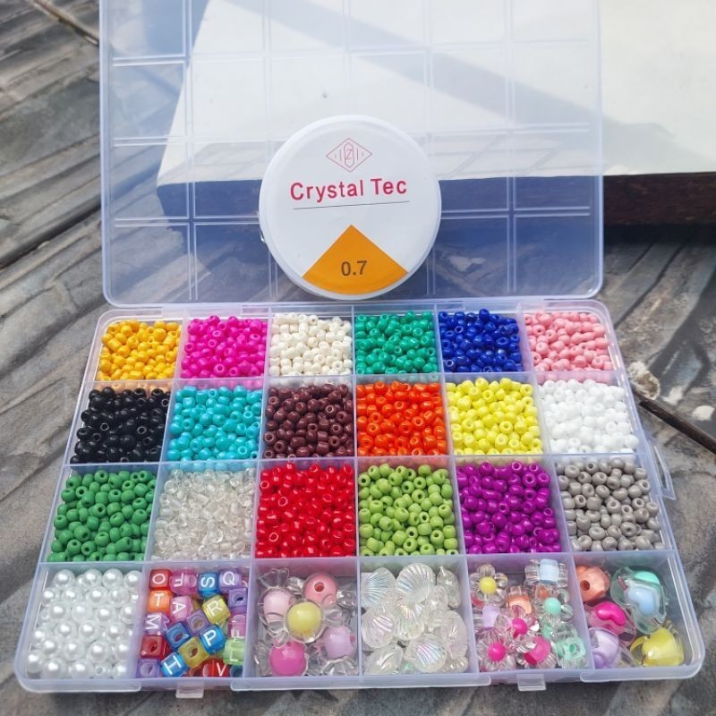 Mote Payet Pasir 3mm/4mm Free Set Box (Senar ElastiS) Murah Kualitas Premium By Mutiara Accesories