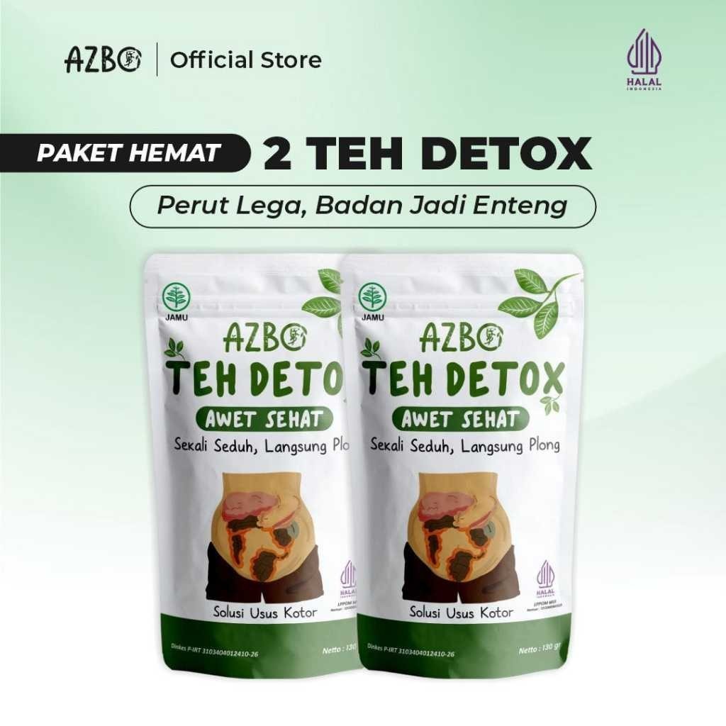 

Promo Azbo ISI 2 teh detox pembersih usus kotor melancarkan BAB sembelit teh detox awet sehat pereda head sehat