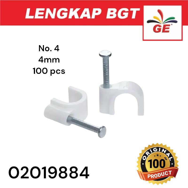 Paku Beton Klem Clamp Kabel Ukuran 4mm No 4 isi 100 Pcs - 02019884