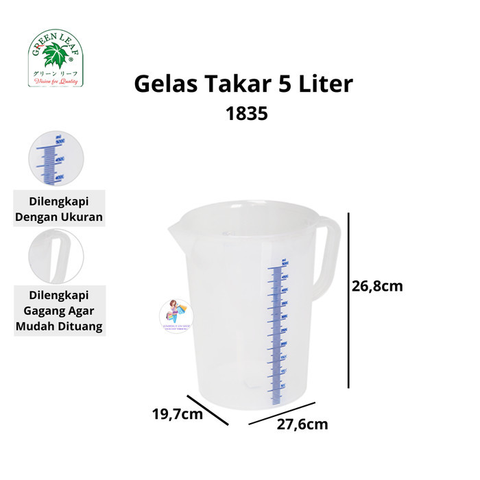 Green Leaf Gelas Ukur / Takar 5 Liter 1835