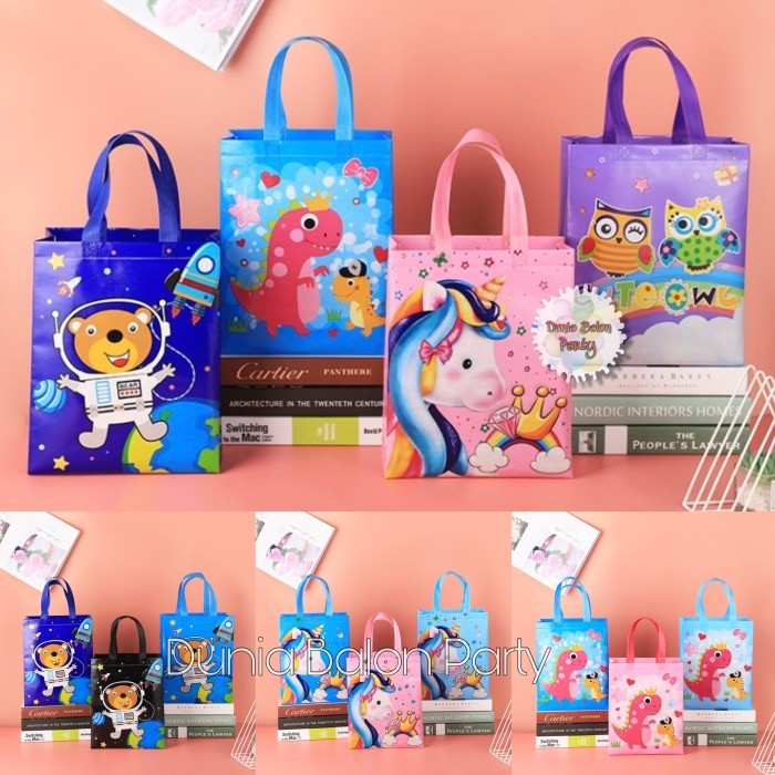 

PROMO!! - [ 12PCS ] Tas Souvenir Ulang Tahun / Goodie Bag Ultah / Tas Hampers M - Baby Dino