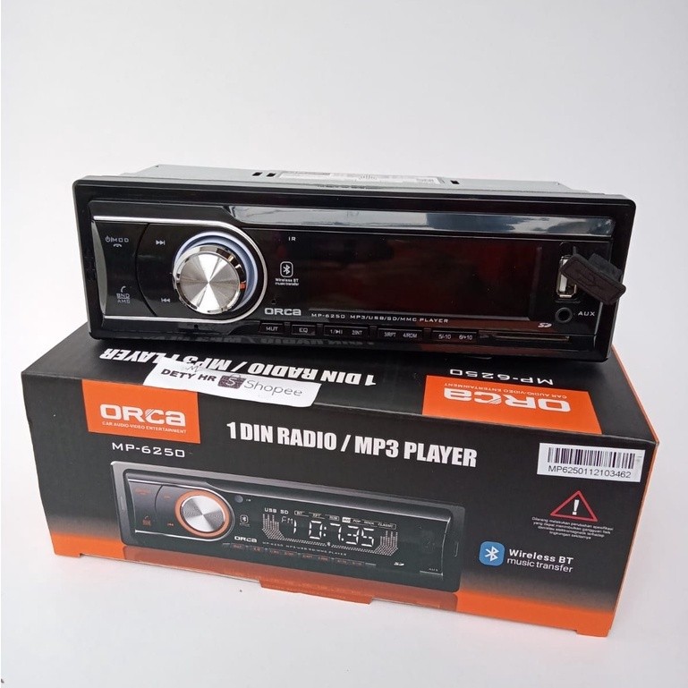 head unit Single din ORCA Tape Mobil Mp3 Bluetooth USB ORCA MP-6250 NEW