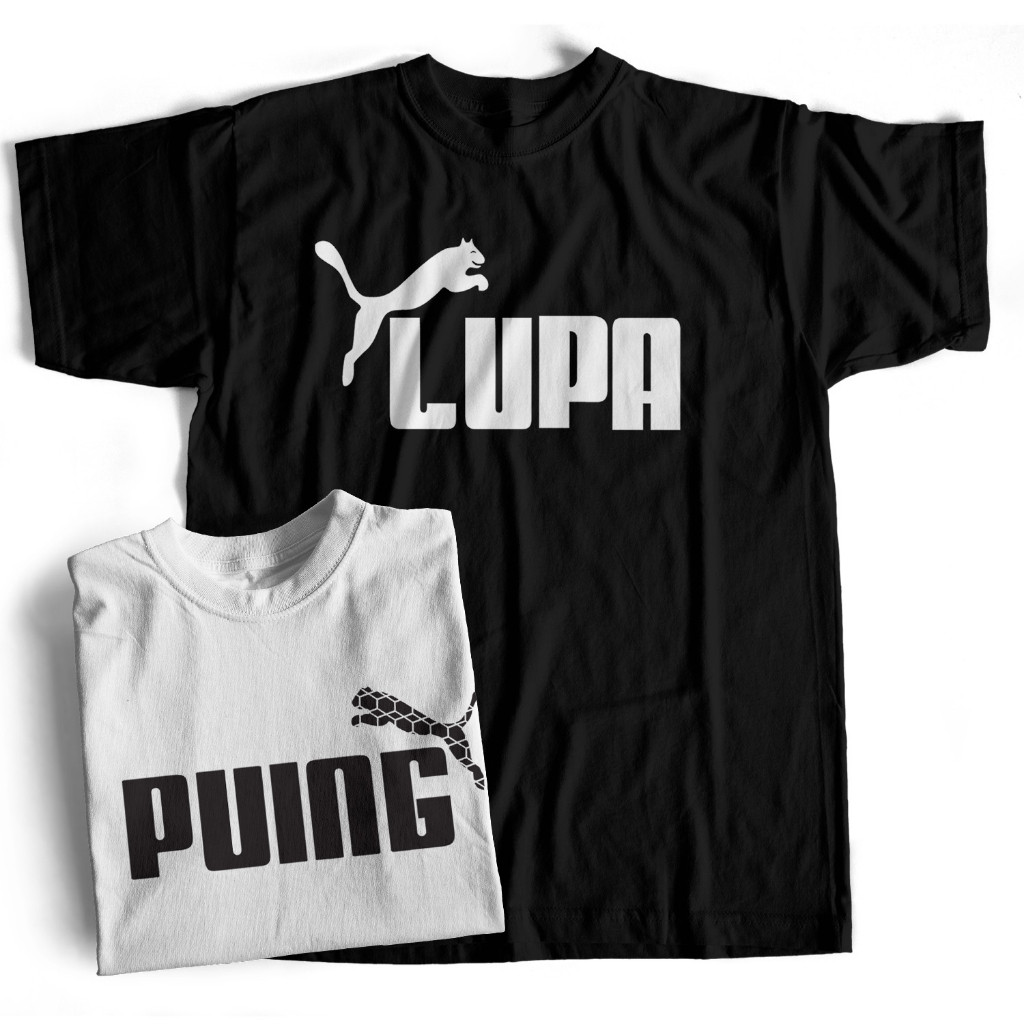 Baju Kaos Plesetan Lucu T shirt Puing - Lupa Logo Brand 30S Soft Style Unisex