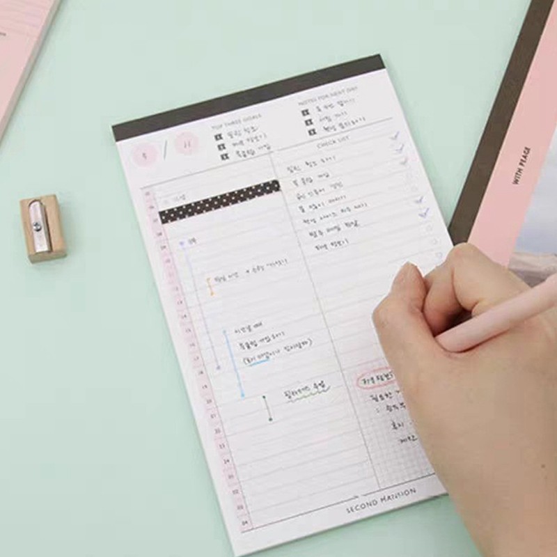 

A6 Weekly Planner Book Desktop Schedule Month Plan Tear The Notebook Work Efficiency Summary Daily Planner Notepad 60 Sheets