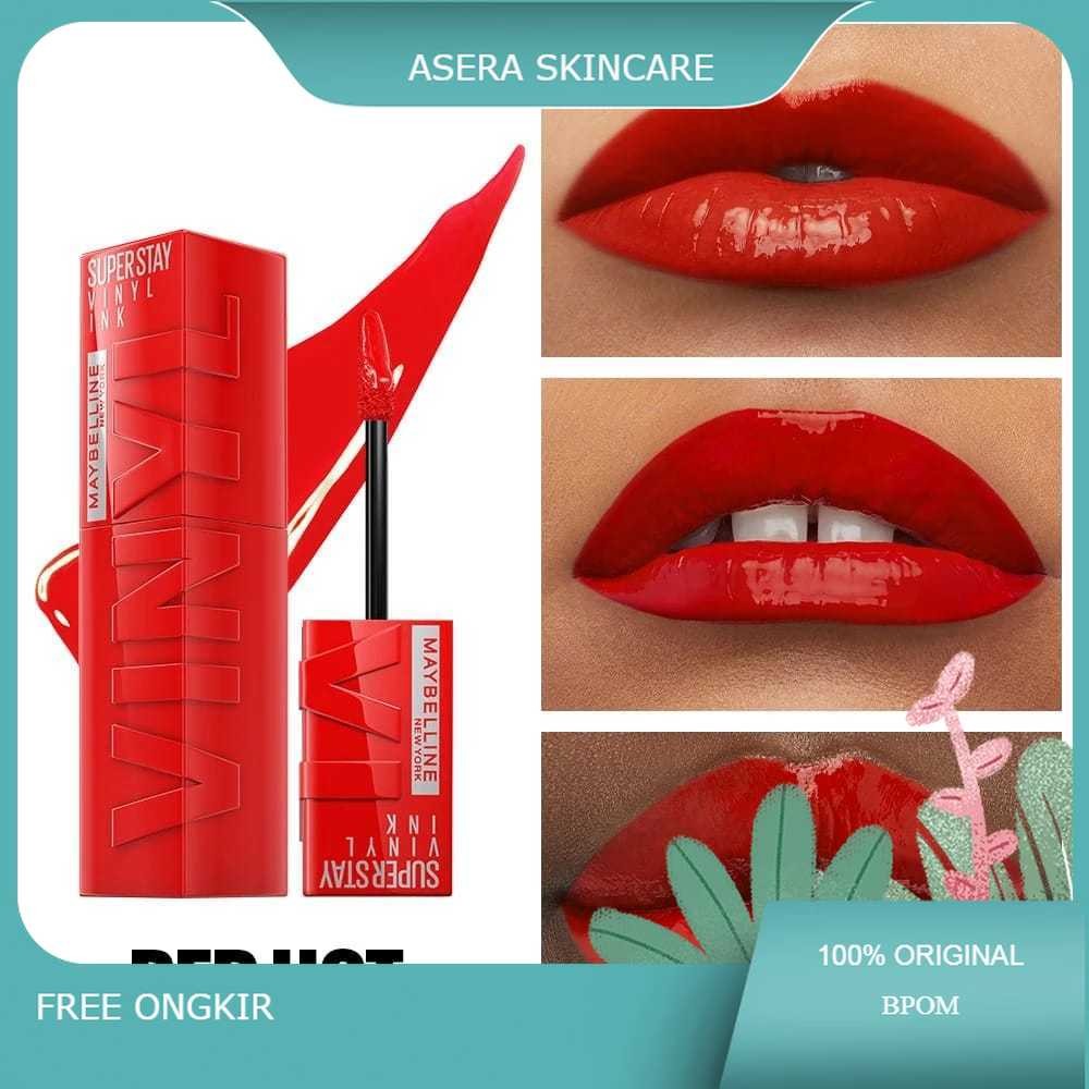 ASERA - Maybelline Superstay Vinyl Ink Shiny Lipcream Make Up 4.2 ml - Ombre Gloss Lipstick Lipstik 