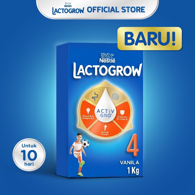 LACTOGROW 4 dengan ACTiVGRO Susu Vanila Box - 1000g
