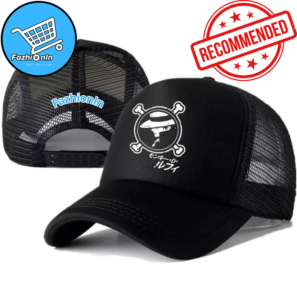 FazhiionIn Topi Trucker ONE PIECE - Topi Distro ONE PIECE Logo - Topi ONE PIECE Premium - Topi Pria 