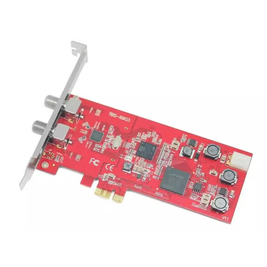 For TBS 6903 Receiving Card DVB-S2 Dual Tuner input PCIe HD digital computer TV data card