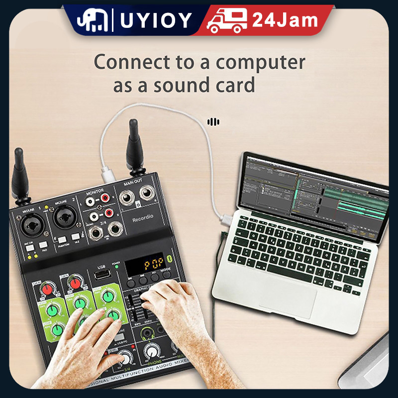 PM4 MINI Mixer Audio USB / Electro luetooth 4 Channel mendukung penyetelan mobil 12V sound system au