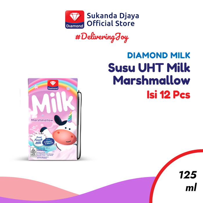 

PROMO!!! Diamond Milk Susu UHT Marshmallow 125 ML [Isi 12 Pcs]